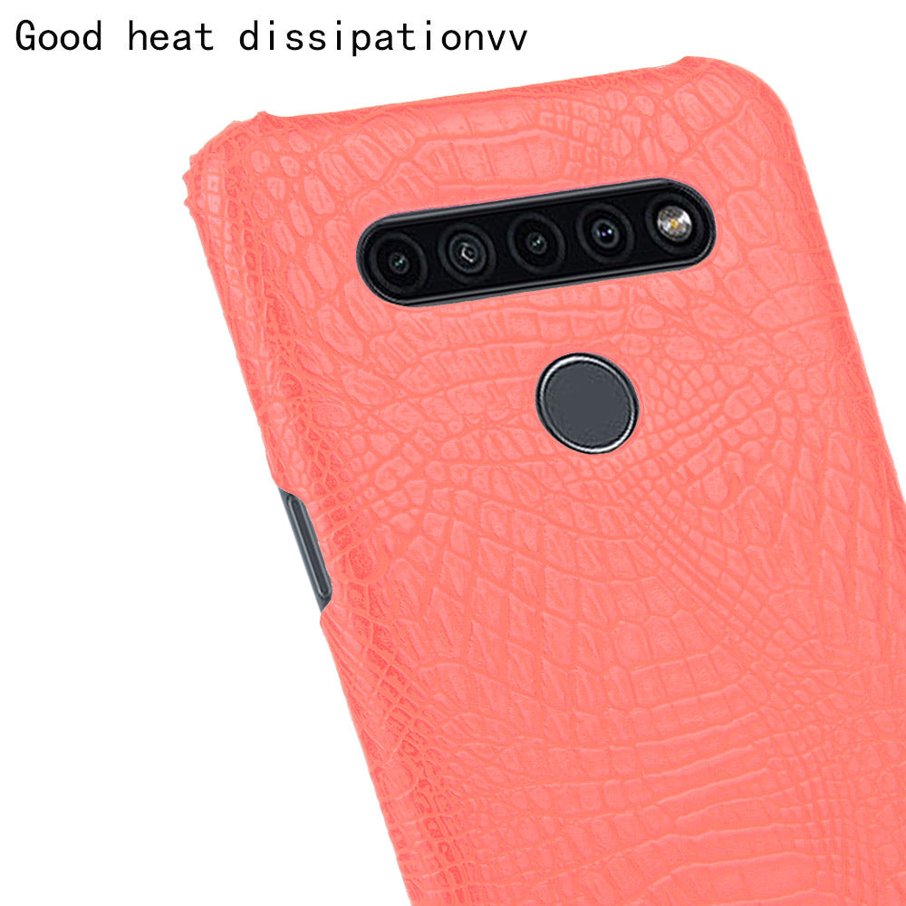 Crocodile Texture PU Leather Coated PC Phone Cover for LG K41S