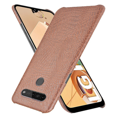 Crocodile Texture PU Leather Coated PC Phone Cover for LG K41S