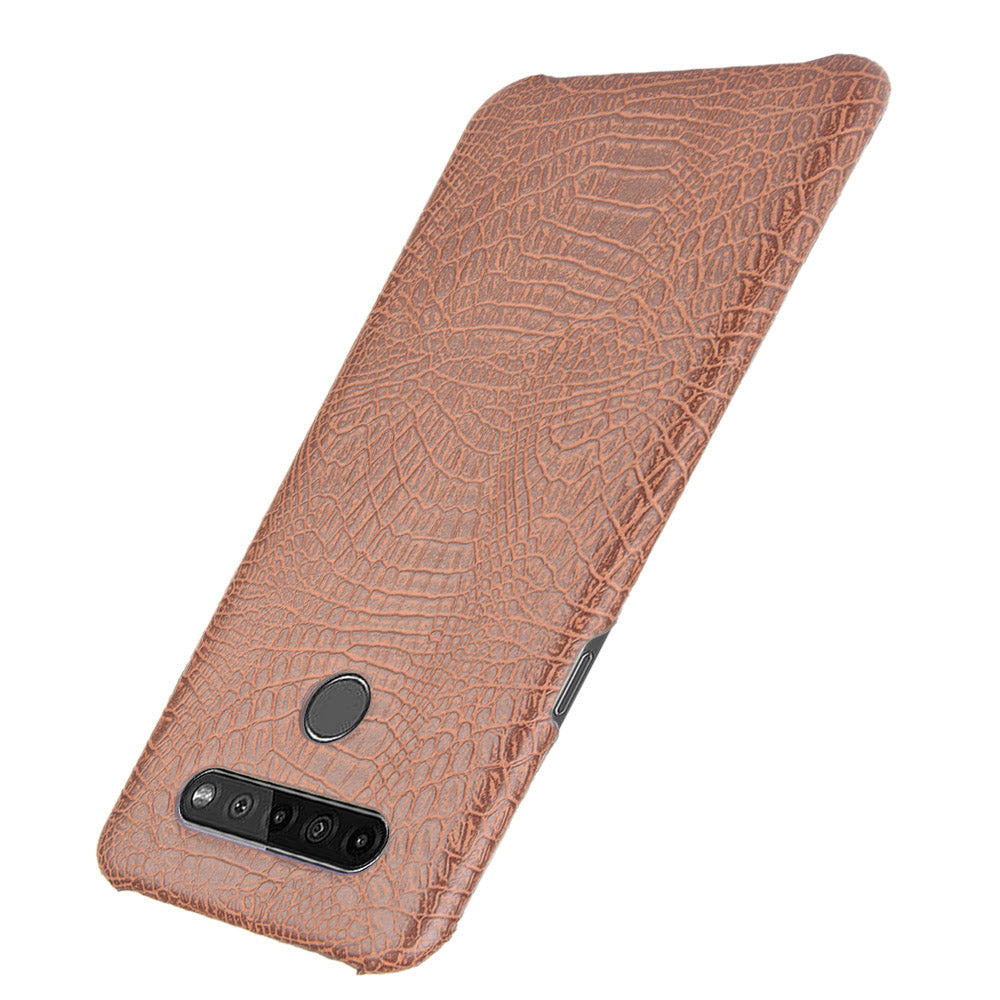 Crocodile Texture PU Leather Coated PC Phone Cover for LG K41S