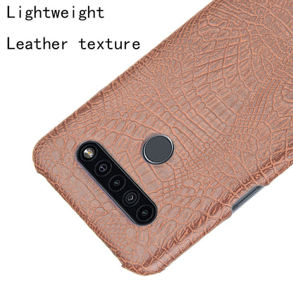 Crocodile Texture PU Leather Coated PC Phone Cover for LG K41S