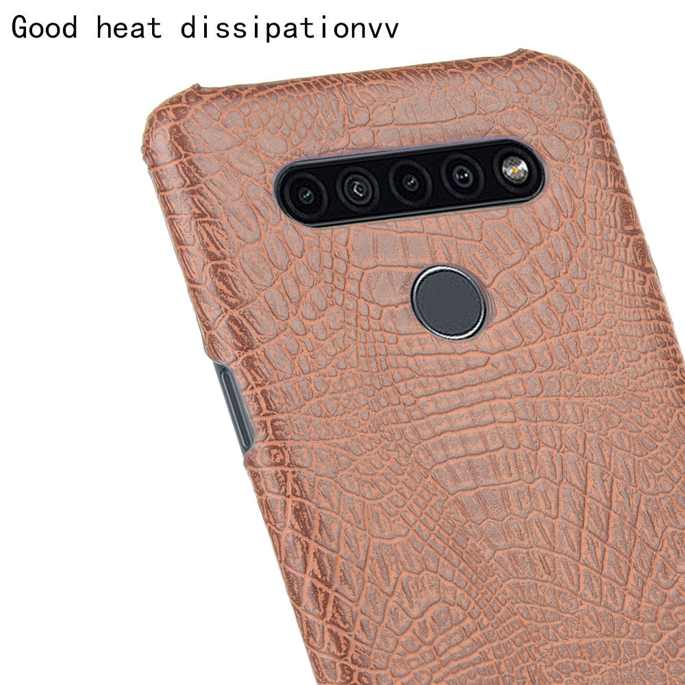 Crocodile Texture PU Leather Coated PC Phone Cover for LG K41S