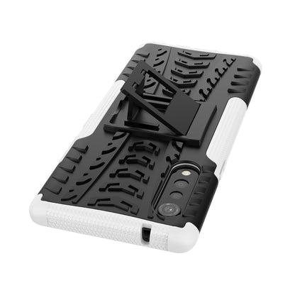 Cool Tyre Pattern PC + TPU Anti-slip Phone Shell with Kickstand for LG Velvet