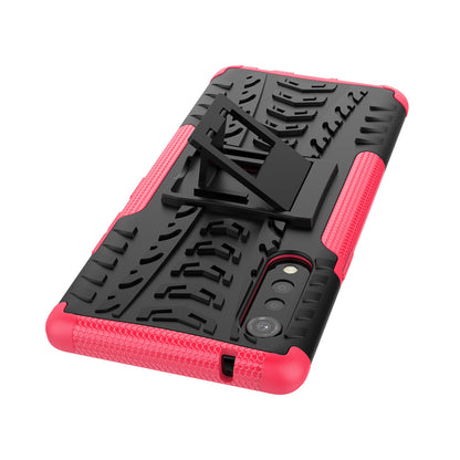 Cool Tyre Pattern PC + TPU Anti-slip Phone Shell with Kickstand for LG Velvet