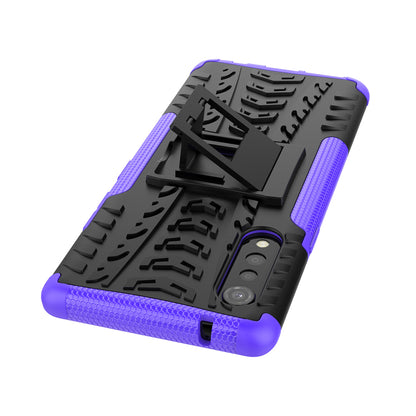 Cool Tyre Pattern PC + TPU Anti-slip Phone Shell with Kickstand for LG Velvet