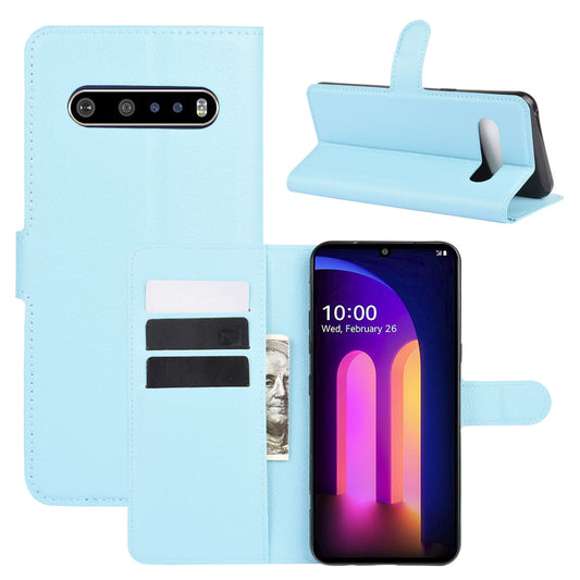 Litchi Texture Wallet Stand Leather Shell Cover for LG V60 ThinQ 5G