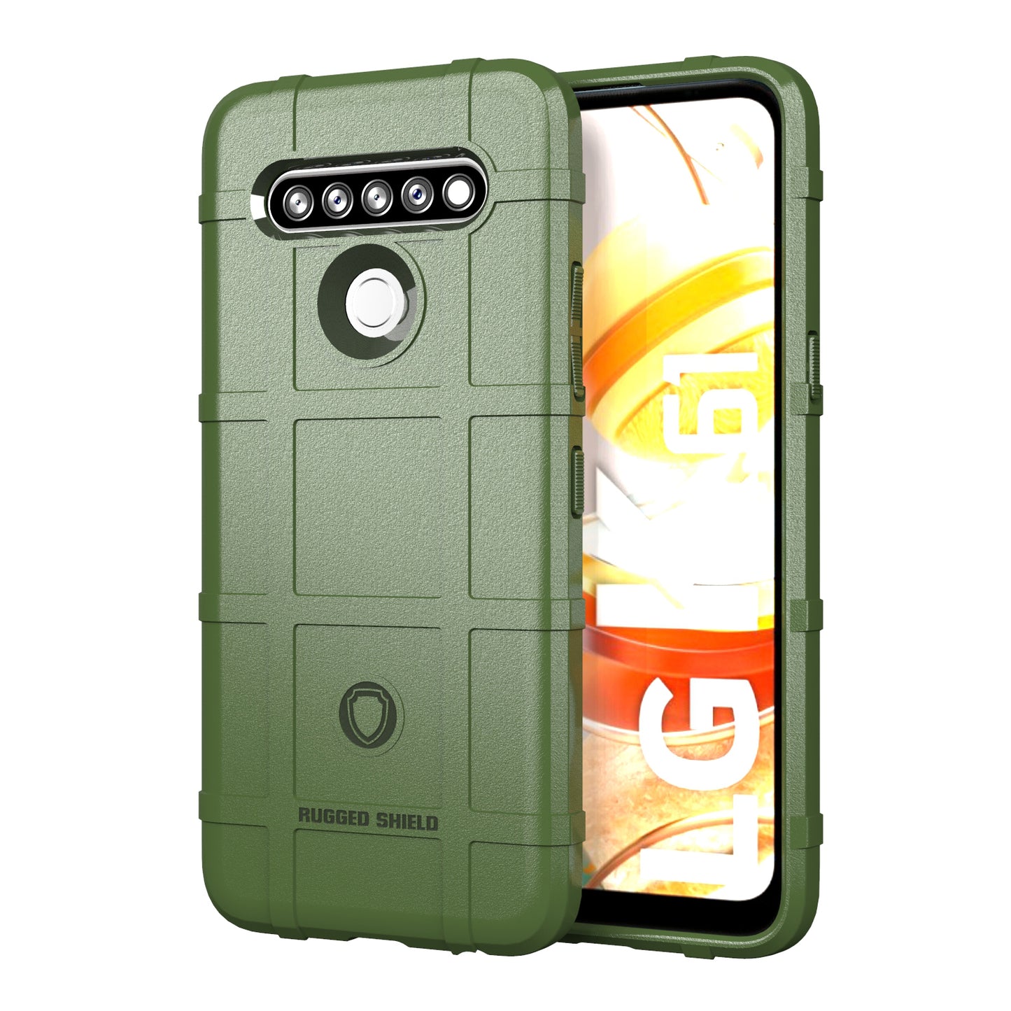 Rugged Shield Square Grid Texture TPU Cover for LG K61/Q61