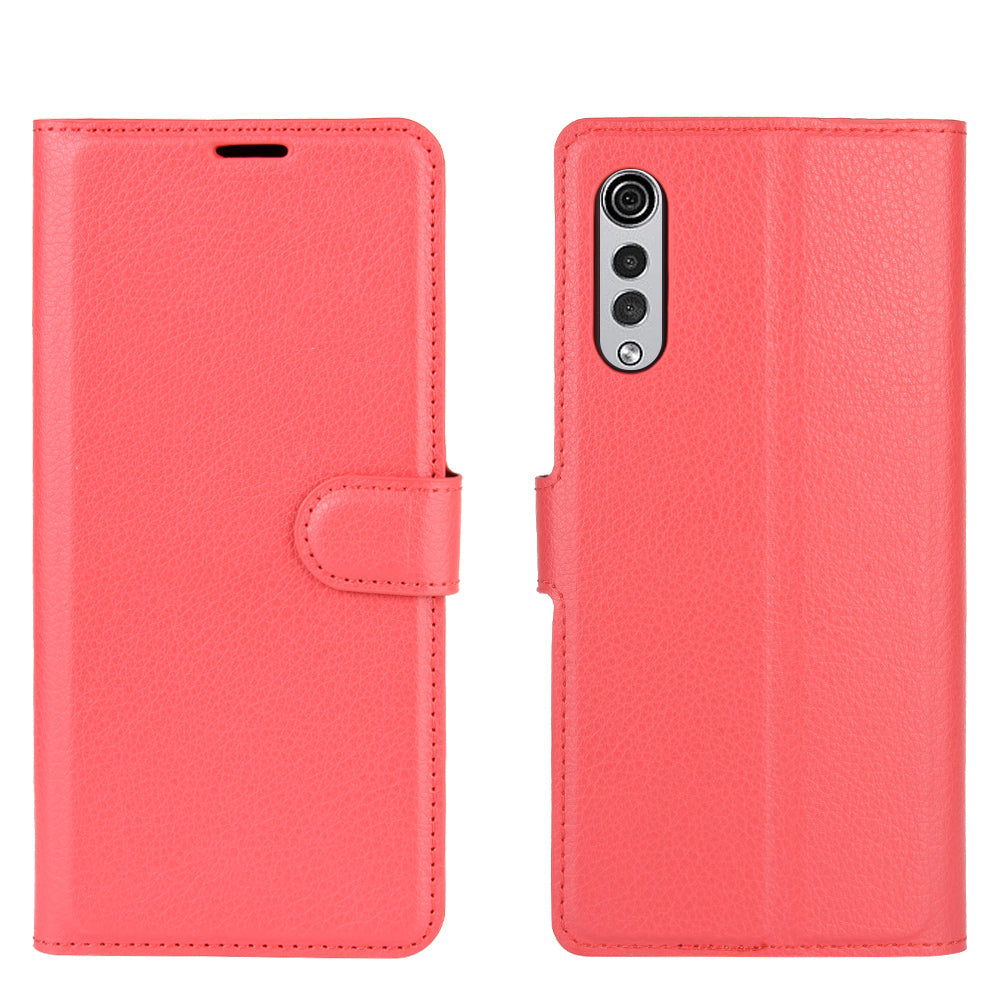 Litchi Skin Wallet Leather Stand Case for LG Velvet