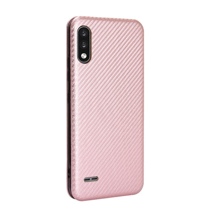 Carbon Fiber Skin Leather Auto-absorbed Phone Cover for LG K22