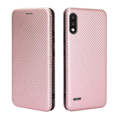 Carbon Fiber Skin Leather Auto-absorbed Phone Cover for LG K22