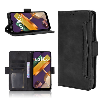 Leather Wallet Phone Cover Shell with Draw-Out Card Slots for LG K22