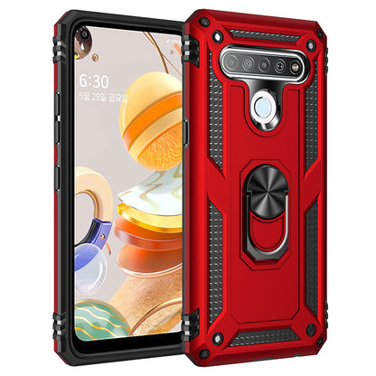 Anti-drop PC + TPU Hybrid Shell Cover with Ring Kickstand for LG K61