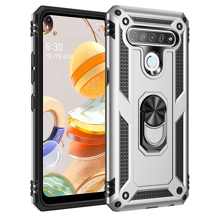 Anti-drop PC + TPU Hybrid Shell Cover with Ring Kickstand for LG K61