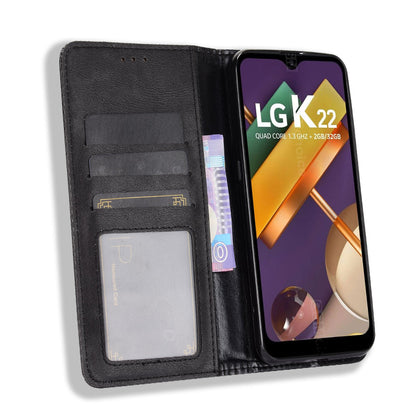 Magnetic Vintage Style Phone Case for LG K22 Wallet Stand Leather Cover