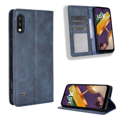 Magnetic Vintage Style Phone Case for LG K22 Wallet Stand Leather Cover