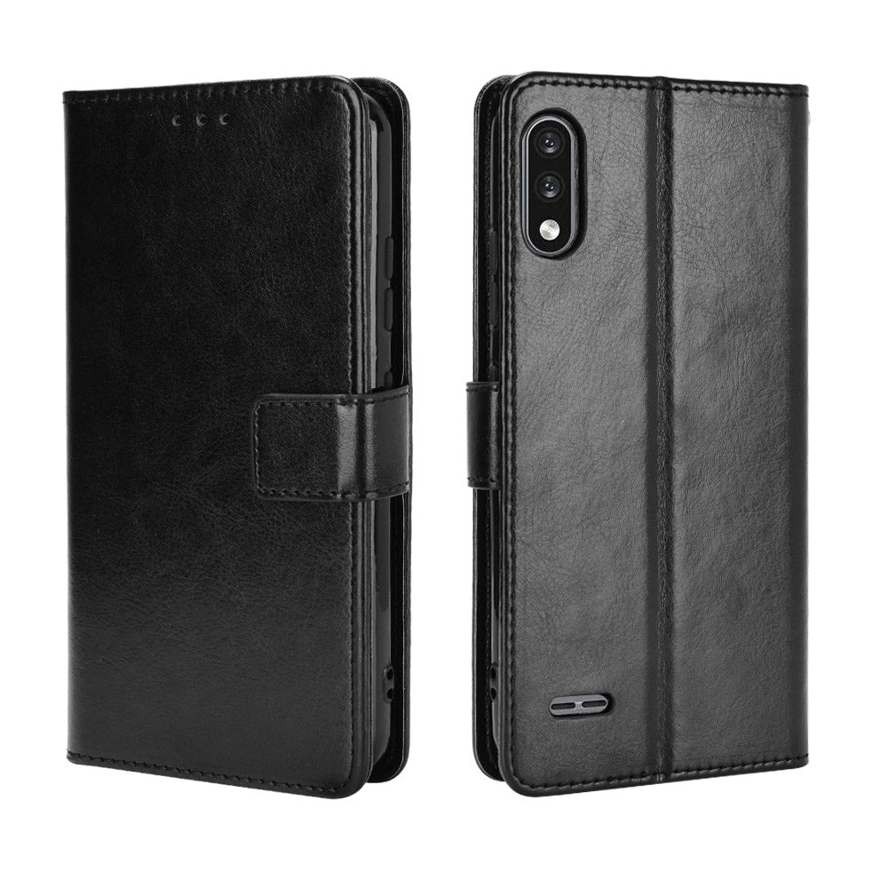 Crazy Horse Texture Protector Wallet Stand Leather Cover Case for LG K22