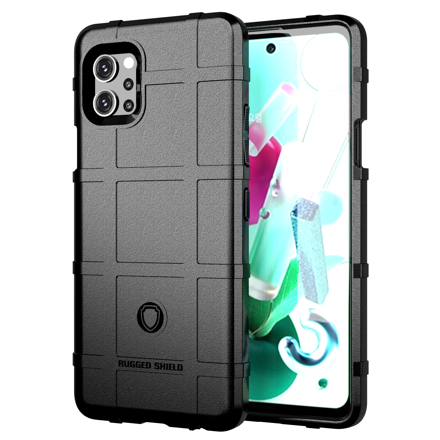 Rugged Shield Square Grid Texture TPU Case for LG K92 5G Protective Cover