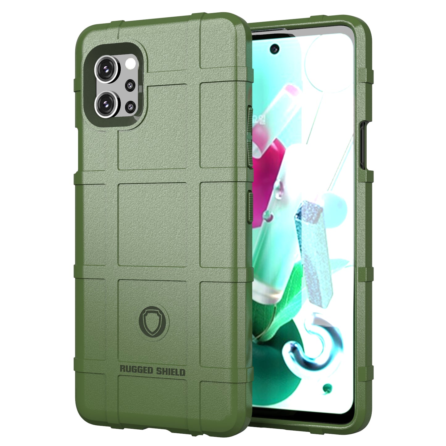 Rugged Shield Square Grid Texture TPU Case for LG K92 5G Protective Cover