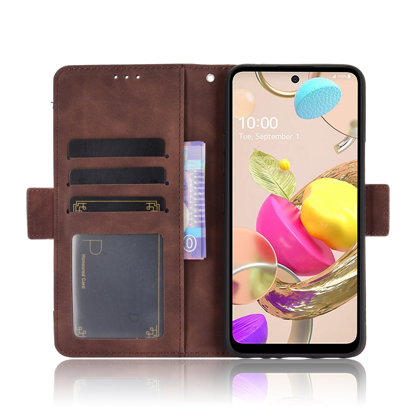 Multiple Card Slots Wallet Case Stand Leather Cover Case for LG K42