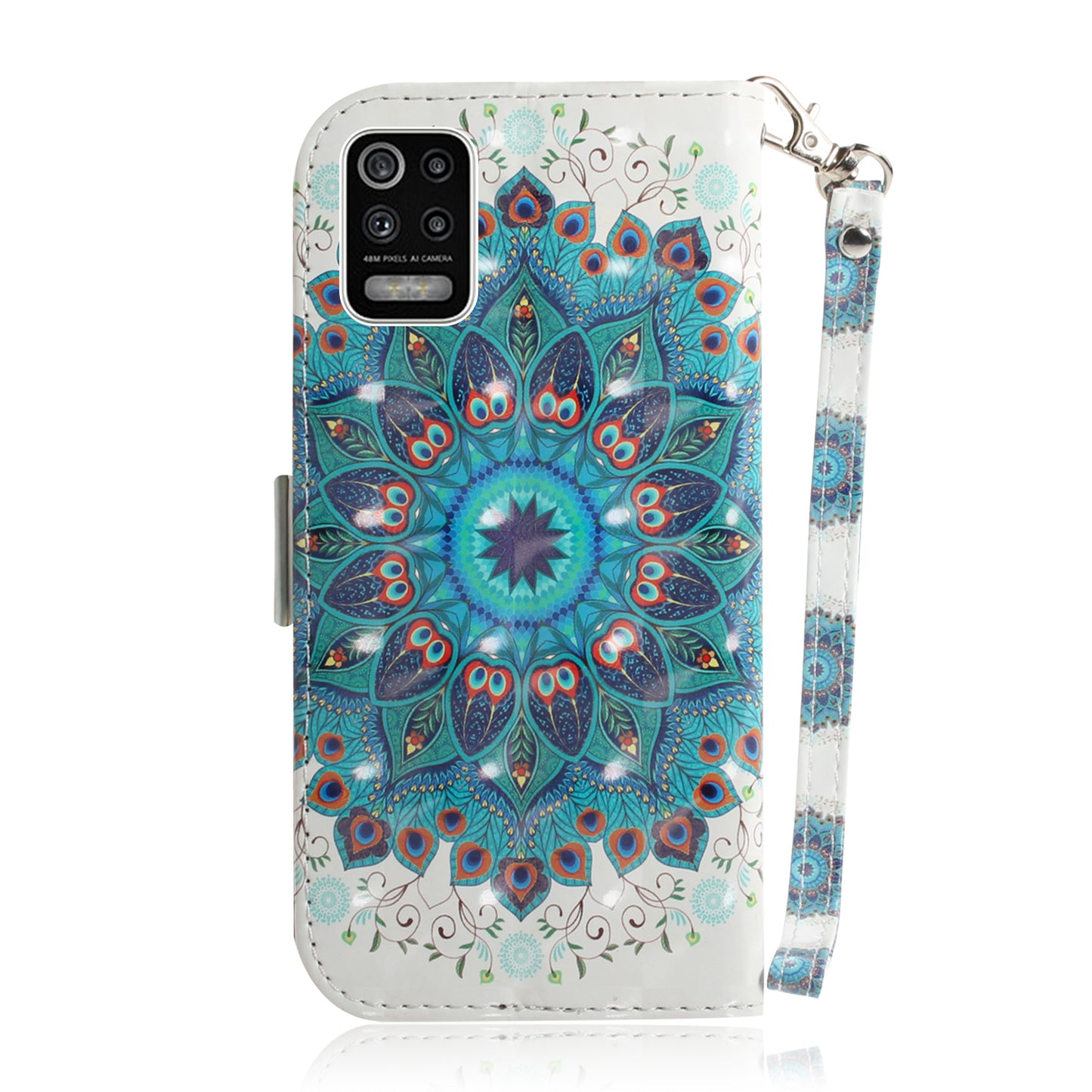 Pattern Printing Light Spot Decor Wallet Stand Flip Leather Phone Case for LG K62 / LG K52 / LG Q52