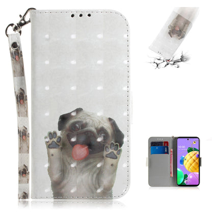 Pattern Printing Light Spot Decor Wallet Stand Flip Leather Phone Case for LG K62 / LG K52 / LG Q52