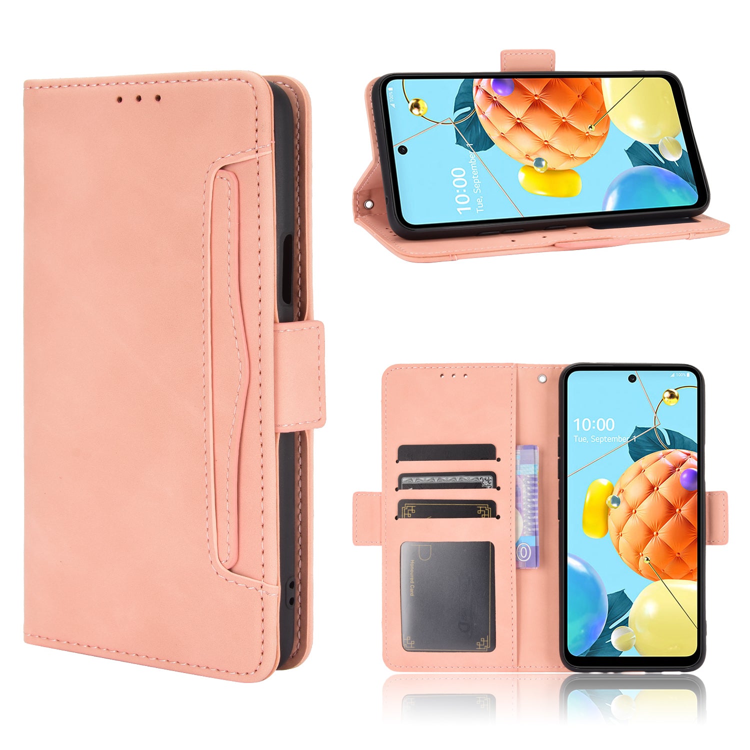 Multiple Card Slots Cover for LG K52/K62/Q52 Stand Leather Case