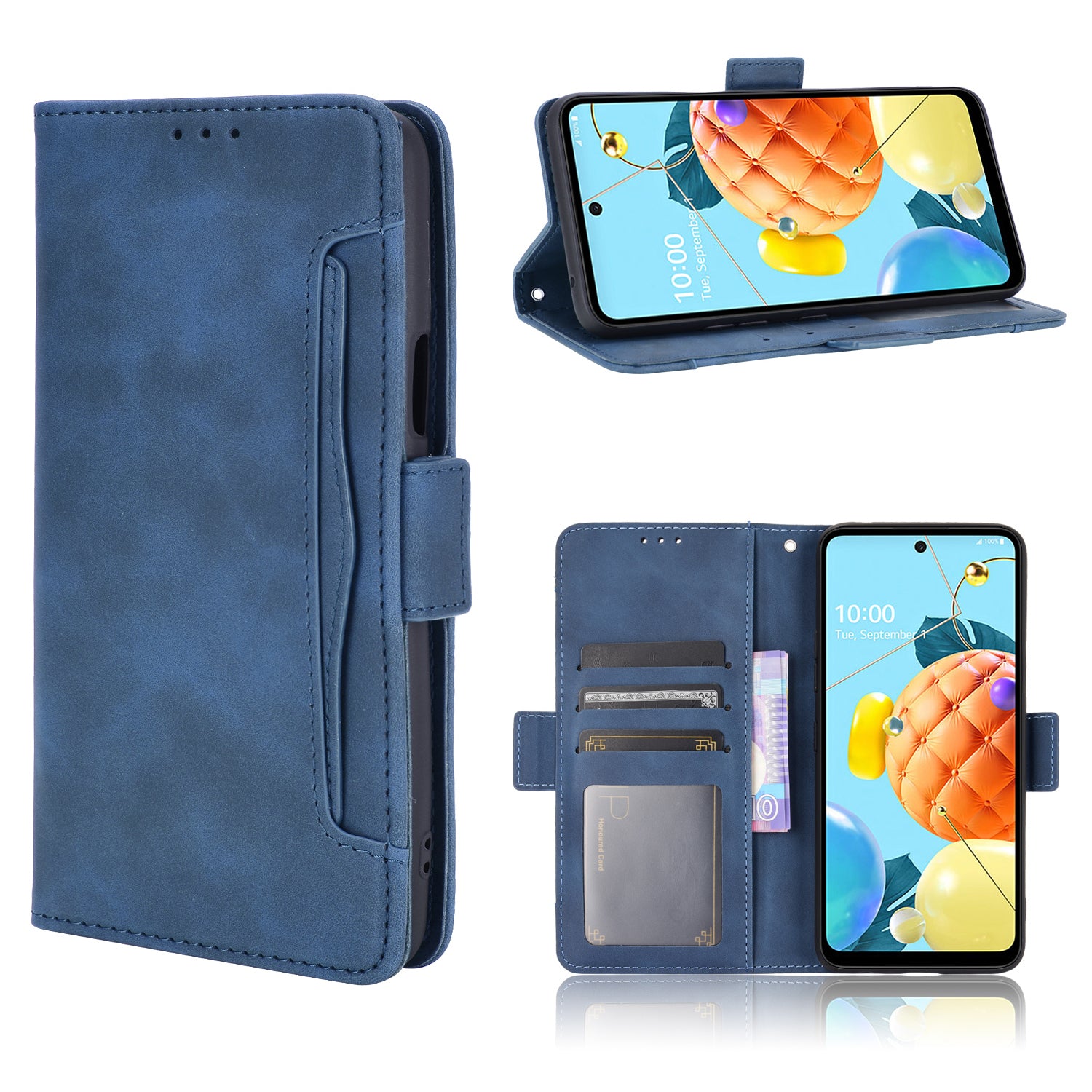 Multiple Card Slots Cover for LG K52/K62/Q52 Stand Leather Case