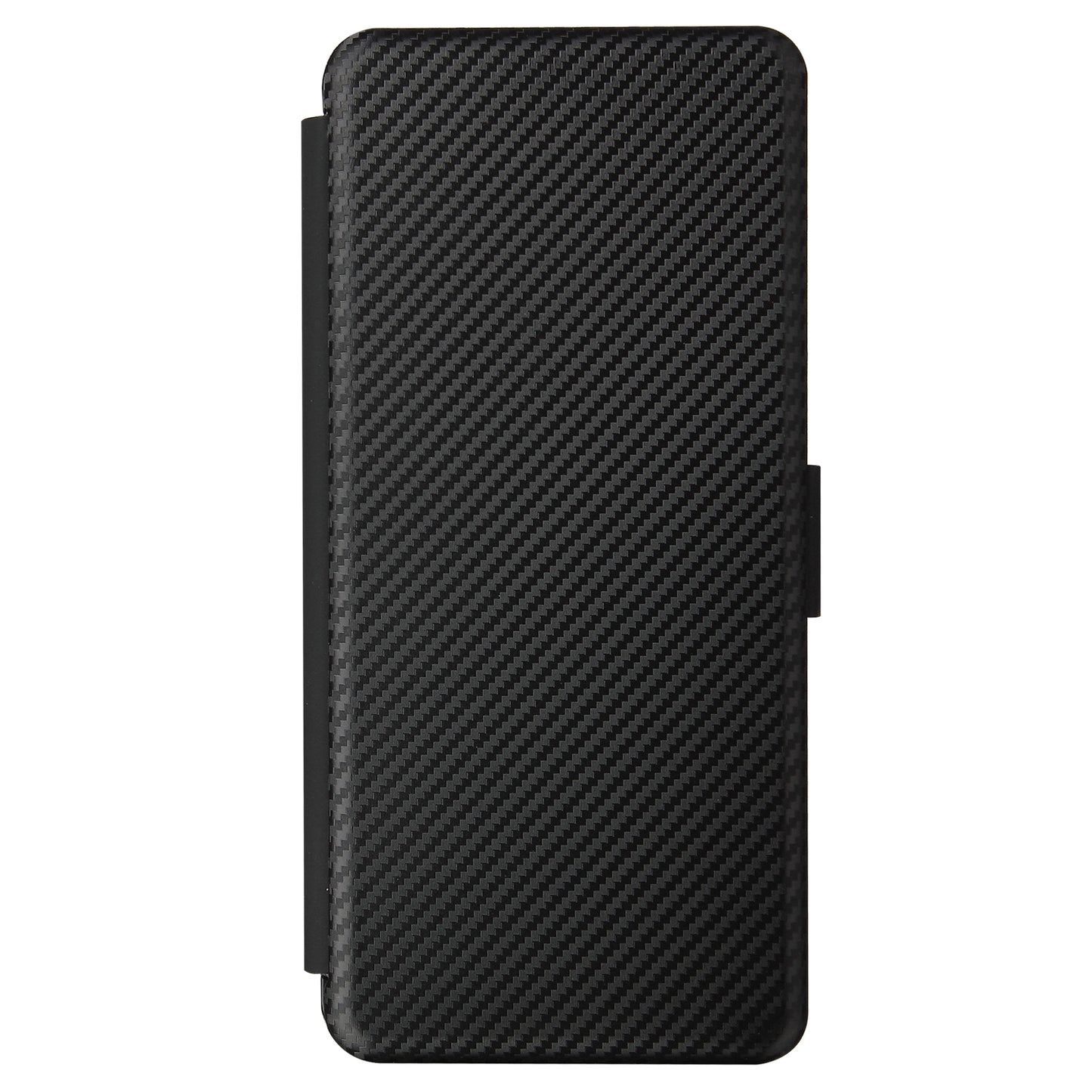 Carbon Fiber Skin Magnetic Phone Case with Buckle + Card Holder + Ring Strap for LG Wing 5G