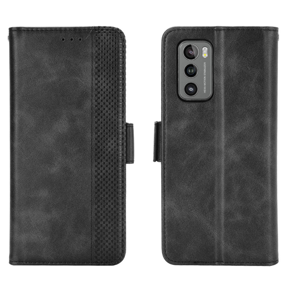 Side Magnetic Buckle Retro Style Wallet Leather Stand Phone Cover Case for LG Wing 5G