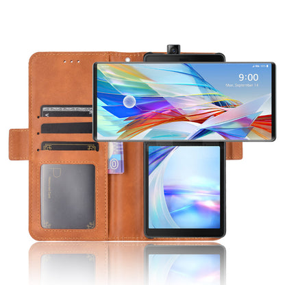 Side Magnetic Buckle Retro Style Wallet Leather Stand Phone Cover Case for LG Wing 5G