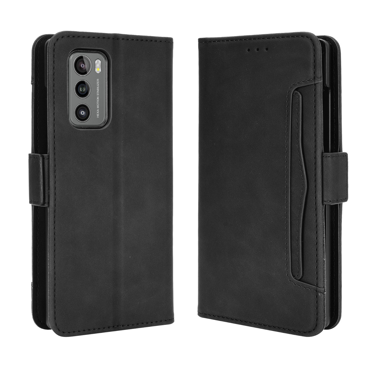 Phone Protective Cover Stand Leather Case with Multiple Card Slots for LG Wing 5G