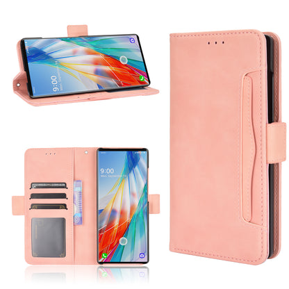 Phone Protective Cover Stand Leather Case with Multiple Card Slots for LG Wing 5G