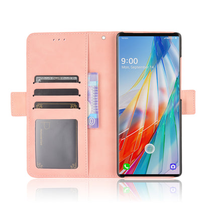 Phone Protective Cover Stand Leather Case with Multiple Card Slots for LG Wing 5G