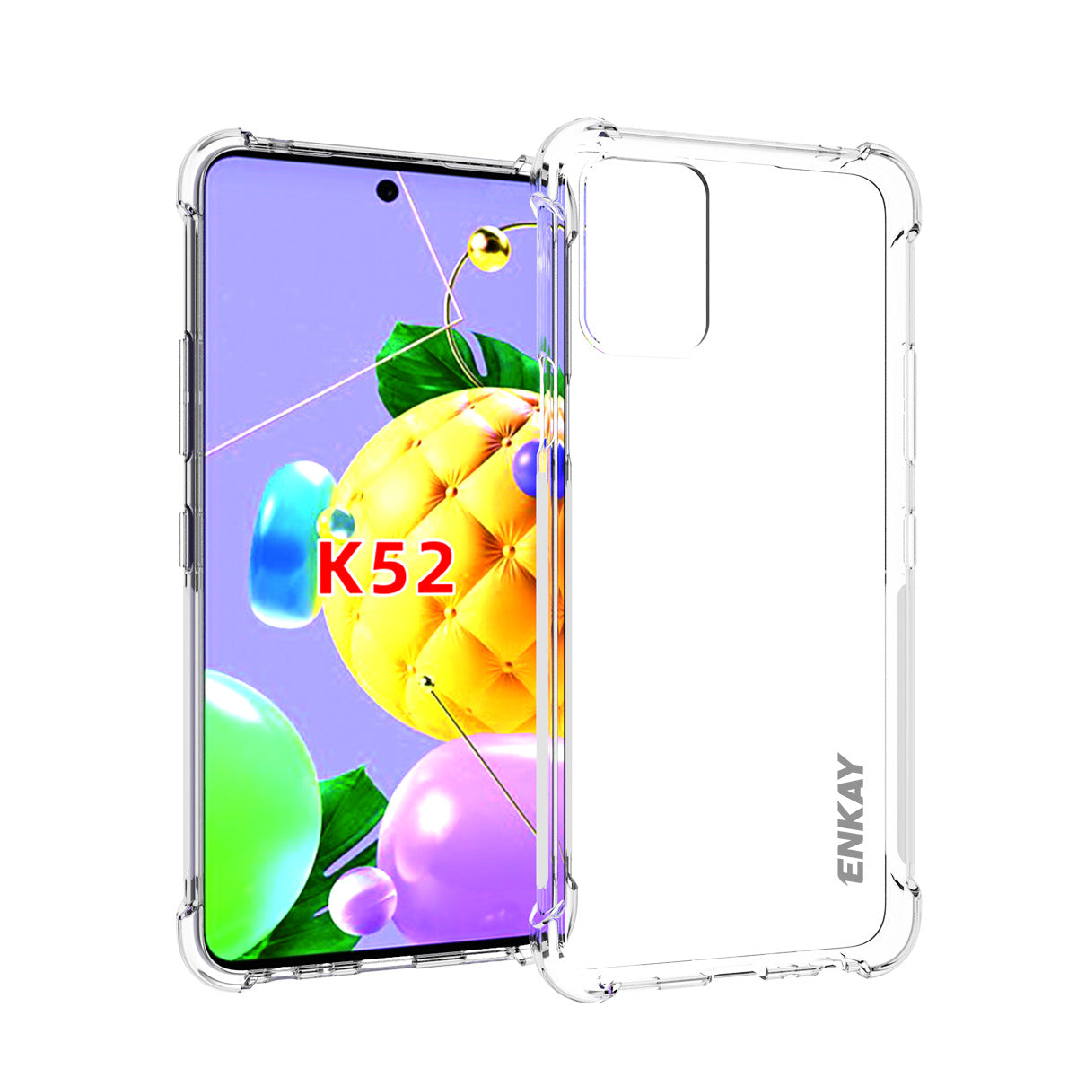 ENKAY Antislip 4 Corners Thickened Shockproof Clear TPU Cover for LG K52/K62/Q52/K62+