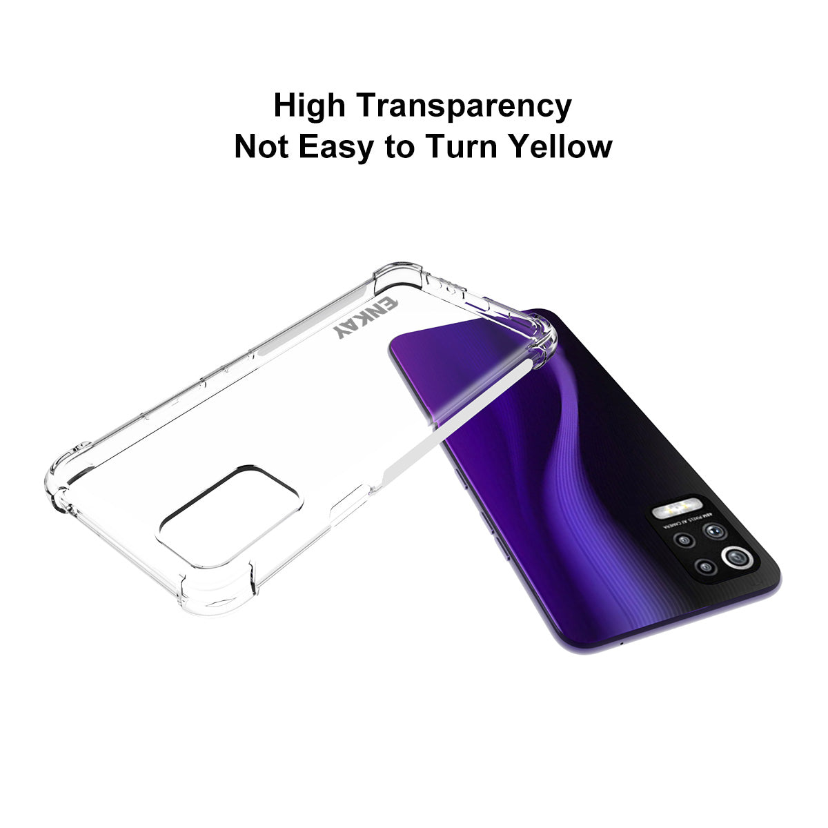 ENKAY Antislip 4 Corners Thickened Shockproof Clear TPU Cover for LG K52/K62/Q52/K62+