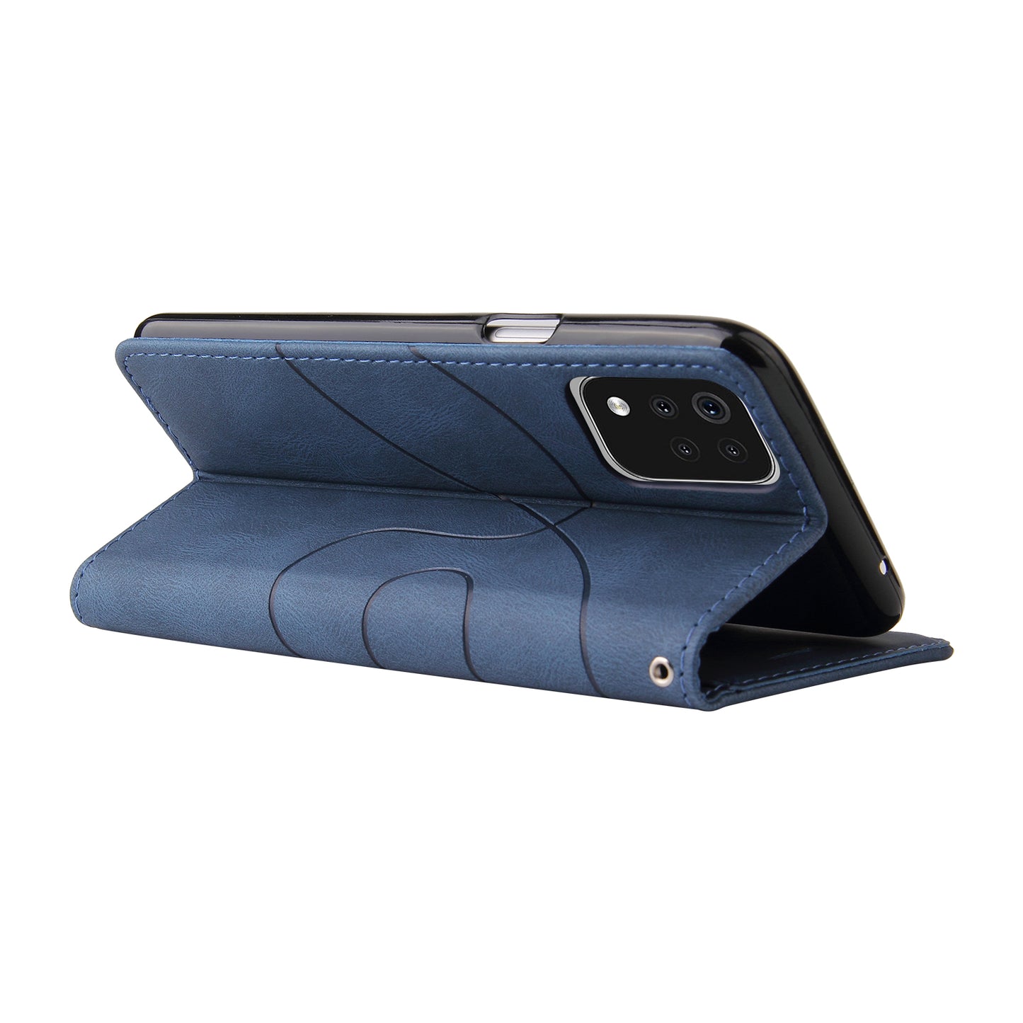 KT Leather Series-1 Folio Flip Drop-Resistant PU Leather Wallet Stand Case Cover with Wrist Strap for LG K42/K52/K62