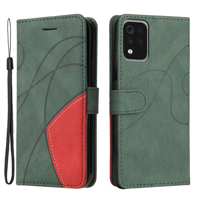 KT Leather Series-1 Folio Flip Drop-Resistant PU Leather Wallet Stand Case Cover with Wrist Strap for LG K42/K52/K62