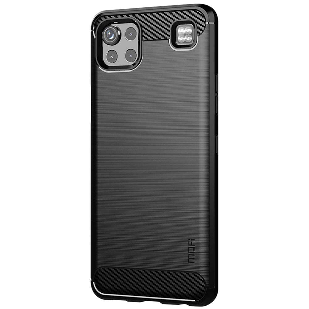 MOFI for LG K92 5G Light Thin Anti-seismic Protective Cover Carbon Fiber Texture Brushed Surface TPU Phone Case