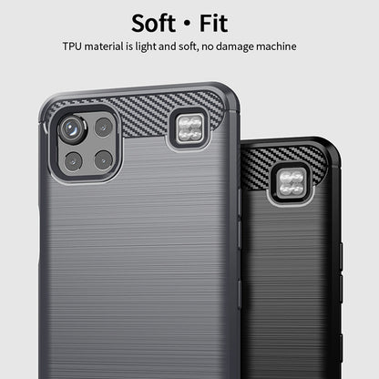 MOFI for LG K92 5G Light Thin Anti-seismic Protective Cover Carbon Fiber Texture Brushed Surface TPU Phone Case