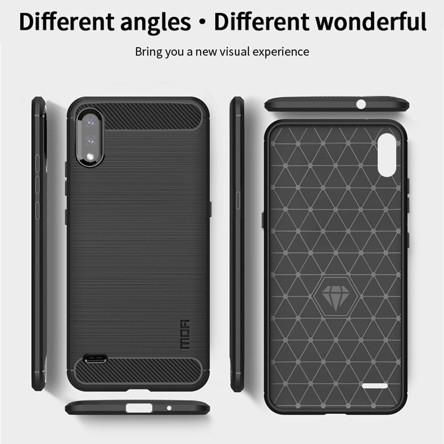 MOFI for LG K22/K22 Plus Anti-scratch Light Slim Protective Cover TPU Carbon Fiber Texture Brushed Surface Cell Phone Case