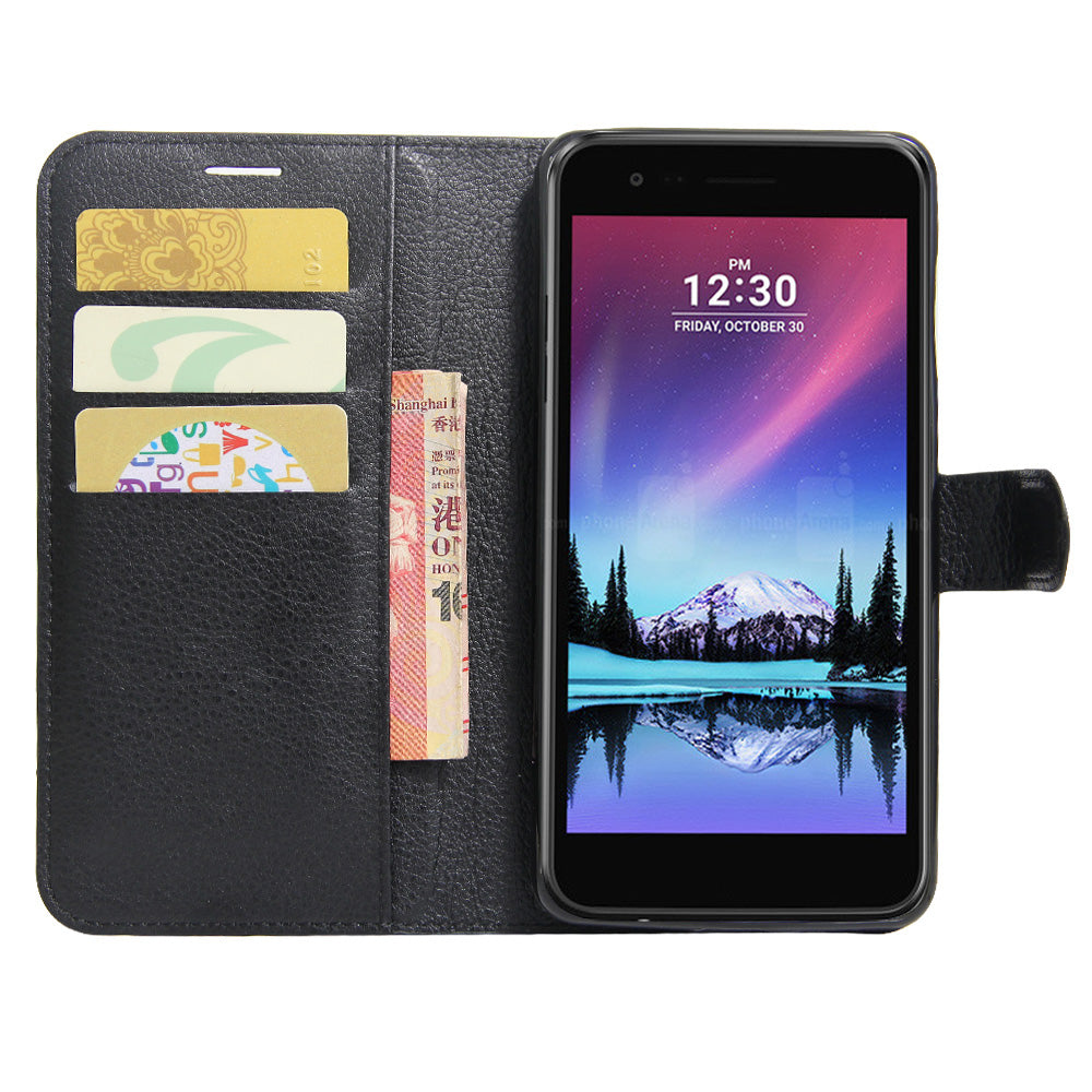 Litchi Grain 3 Card Holders Wallet Leather Case for LG K10 (2017) EU Version