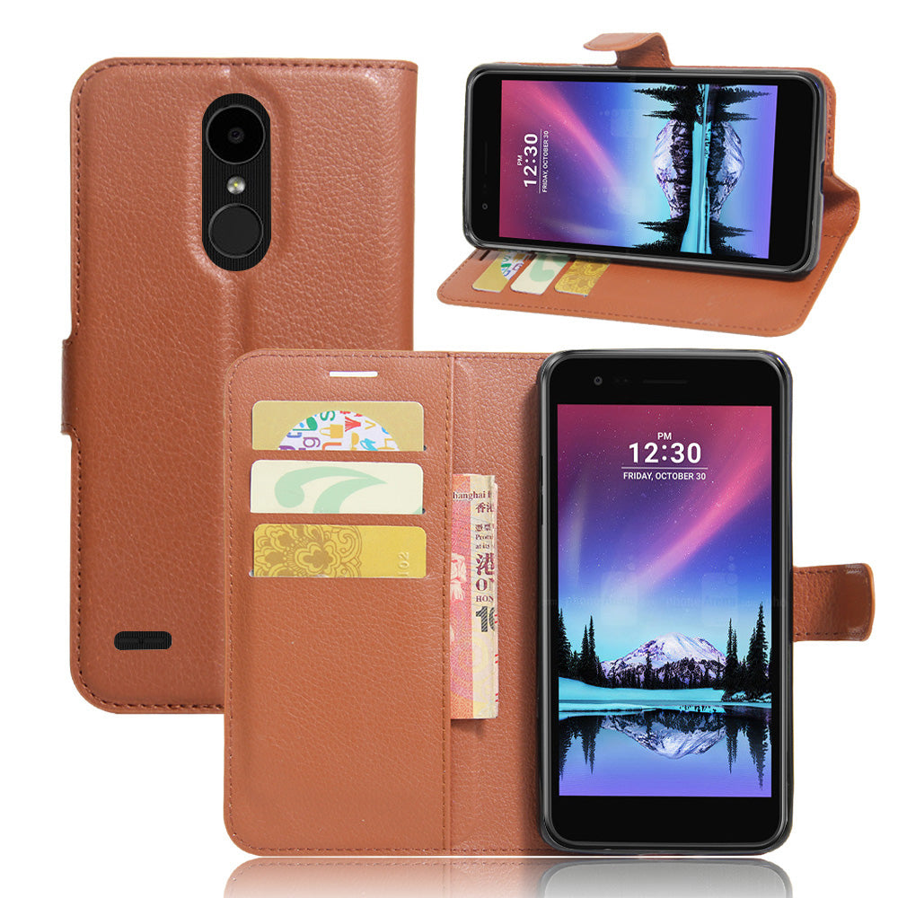 Litchi Grain 3 Card Holders Wallet Leather Case for LG K10 (2017) EU Version