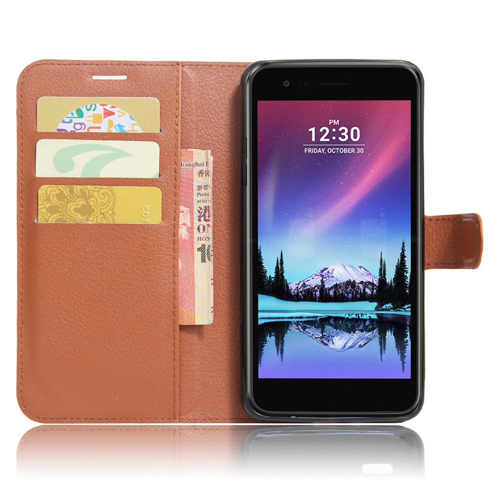 Litchi Grain 3 Card Holders Wallet Leather Case for LG K10 (2017) EU Version