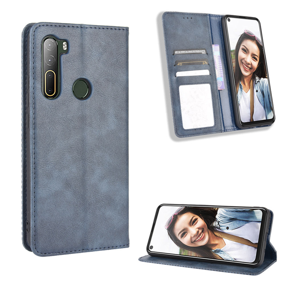 Vintage Style Wallet Leather Stand Case for HTC U20 5G (2020)