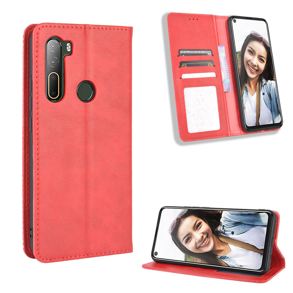 Vintage Style Wallet Leather Stand Case for HTC U20 5G (2020)