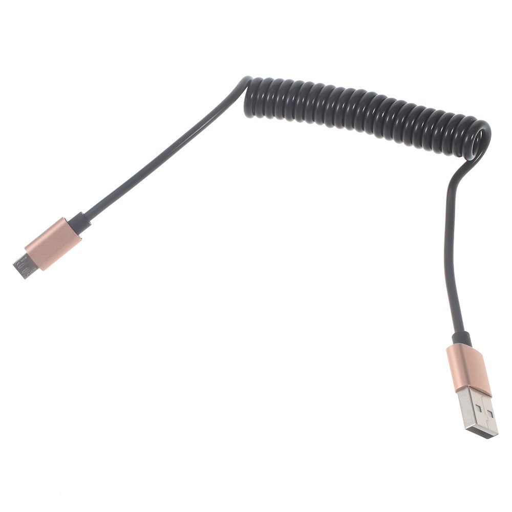 Retractable Micro USB Data Sync Charge Spring Cable for Samsung HTC LG