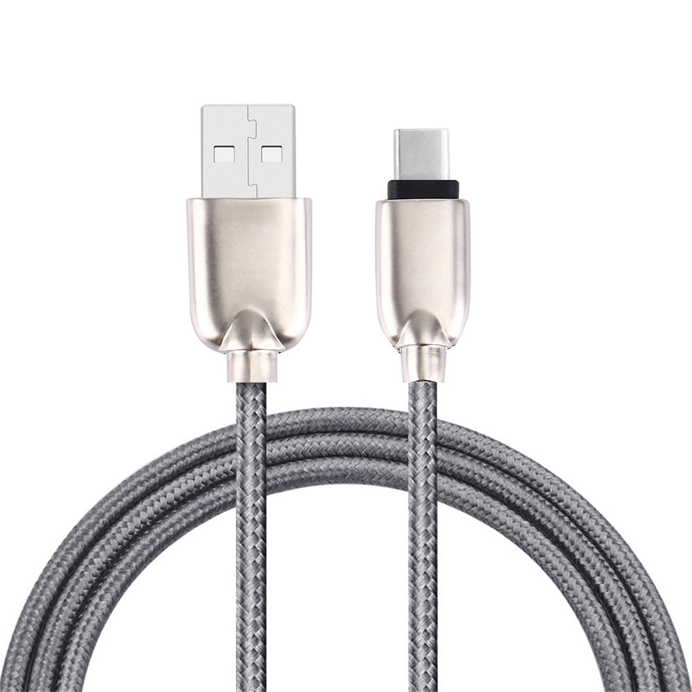 1m Zinc Alloy Woven USB Type-c Charging Data Cable for HTC 10/LG G5