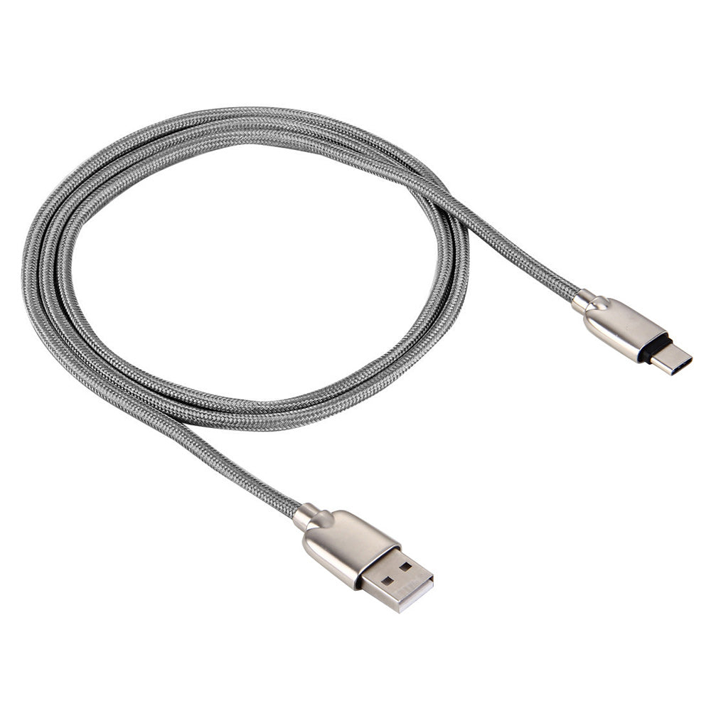 1m Zinc Alloy Woven USB Type-c Charging Data Cable for HTC 10/LG G5