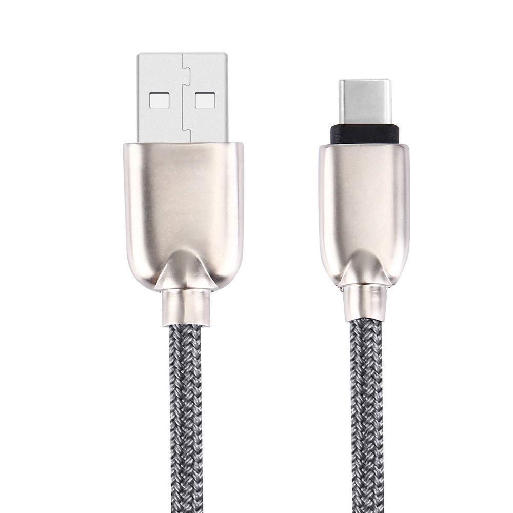 1m Zinc Alloy Woven USB Type-c Charging Data Cable for HTC 10/LG G5