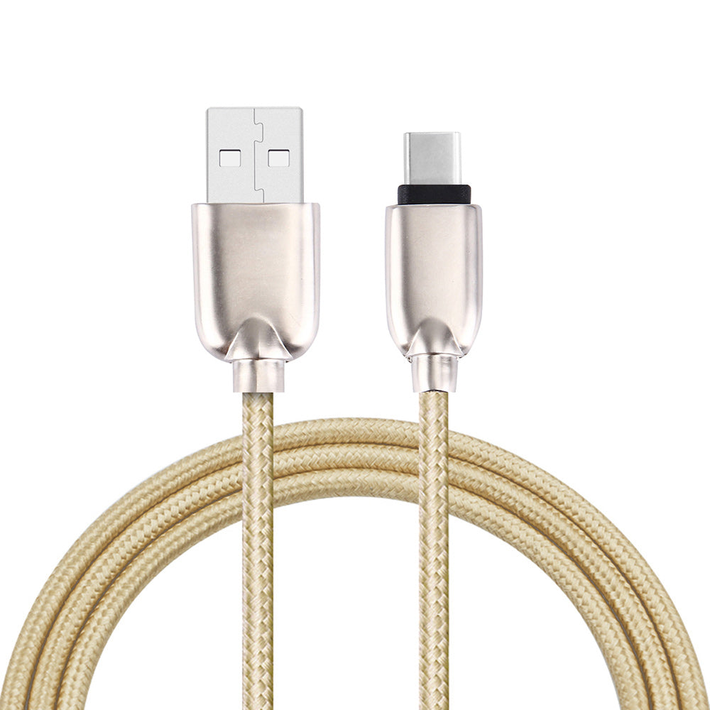 1m Zinc Alloy Woven USB Type-c Charging Data Cable for HTC 10/LG G5