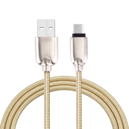 1m Zinc Alloy Woven USB Type-c Charging Data Cable for HTC 10/LG G5